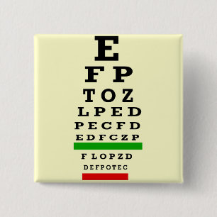 EYE CHART-cadeautjes Vierkante Button 5,1 Cm