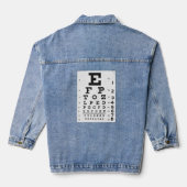 Eye Chart denim jeans jas Jacket (Achterkant)