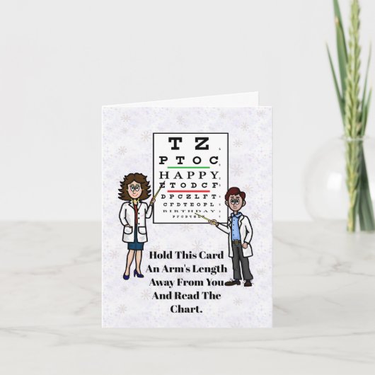 Eye Chart Examen amusant carte d'anniversaire (Devant)