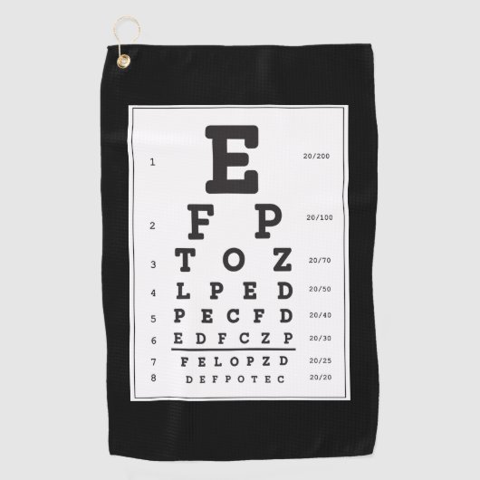 Eye Chart Golf Handdoek (Voorkant)