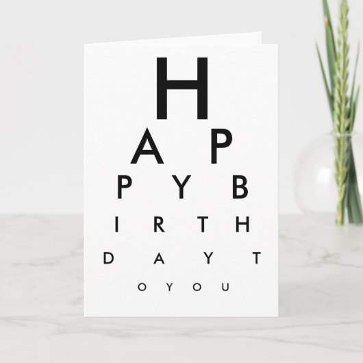 Eye Chart Happy Birthday Kaart (Voorkant)