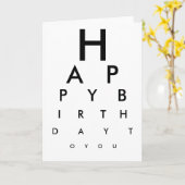 Eye Chart Happy Birthday Kaart (Gele Bloem)