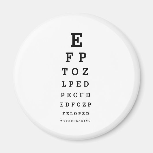 EYE CHART - Humor WTF RU LEZEN Magneet (Voorkant)