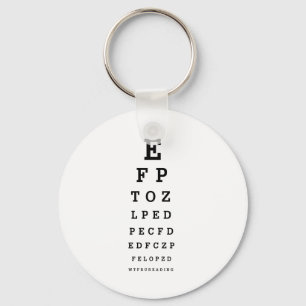 EYE CHART - Humor WTF RU LEZEN Sleutelhanger