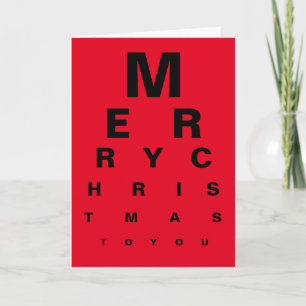 Eye Chart Merry-kerstkaart Feestdagen Kaart