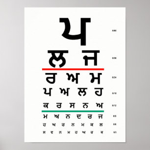 Eye Chart Punjabi Poster