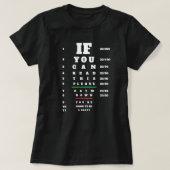 Eye Chart Zwangerschap Aankondiging aan Man Zwart T-shirt (Design voorkant)
