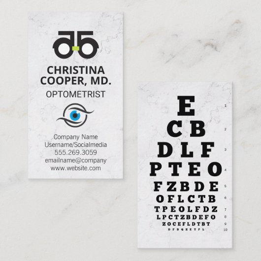 Eye Doctor | Oogexamen | Optometrist Logo Visitekaartje (Voorkant / Achterkant)