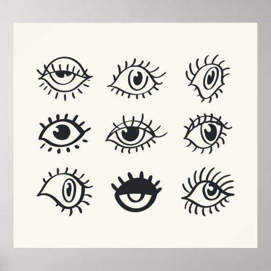  Eye Doodles: trendy schetsen Poster (Voorkant)
