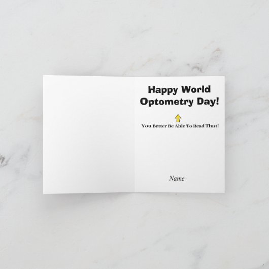 Eye Exam World Optometry Day Carte de voeux (Intérieur)