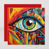 Eye hart liefde artistieke Valentijn (Voorkant / Achterkant)