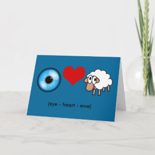 Eye-Heart-Ewe (Ik hou van je!) Kaart