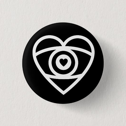 Eye Heart Ronde Button 3,2 Cm (Voorkant)