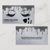 Eye Lash Glitter | Makeuppenselen | Glitter Drip Visitekaartje (Voorkant / Achterkant)