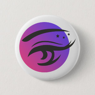 Eye Lashes Make-up Artist Logo Ronde Button