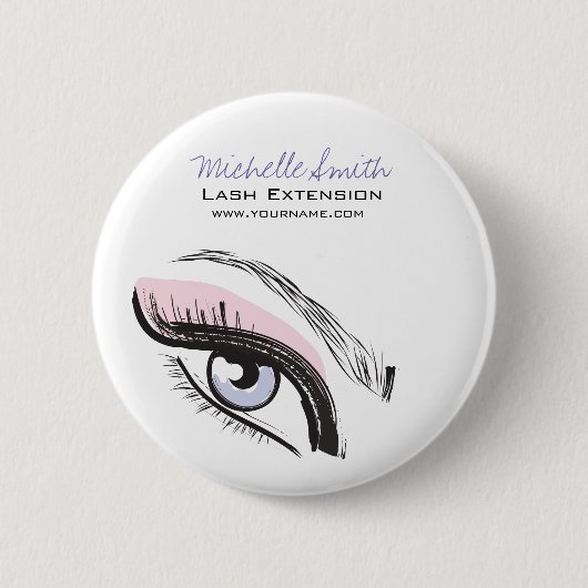 Eye long eyelashes Lash-uitbreidingspictogram Ronde Button 5,7 Cm (Voorkant)
