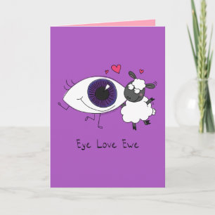 Eye Love Ewe - Sheep Valentijnsdag Wenskaart Kaart