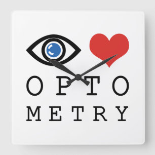 Eye Love Heart Optometrie - Optometrist Oogkaart Vierkante Klok