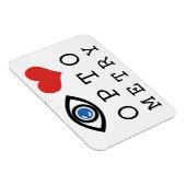Eye Love Heart Optometry - Optometrist Eye Chart Magneet (Rechterzijde)