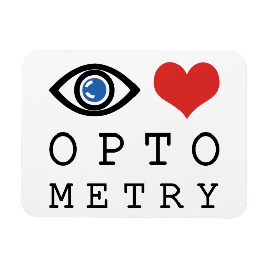 Eye Love Heart Optometry - Optometrist Eye Chart Magneet (Horizontaal)