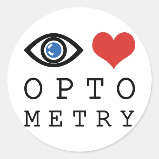 Eye Love Heart Optometry - Optometrist Eye Chart Ronde Sticker (Voorkant)