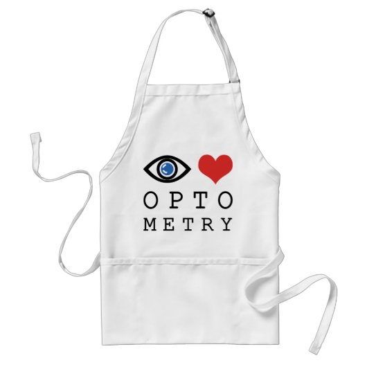 Eye Love Heart Optometry - Optometrist Eye Chart Standaard Schort (Voorkant)