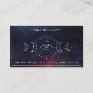 Eye Moon Phase Simple Handrawn Spirituele Healer Visitekaartje