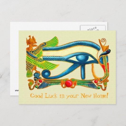 Eye of Horus Good Luck briefkaart (Voorkant / Achterkant)