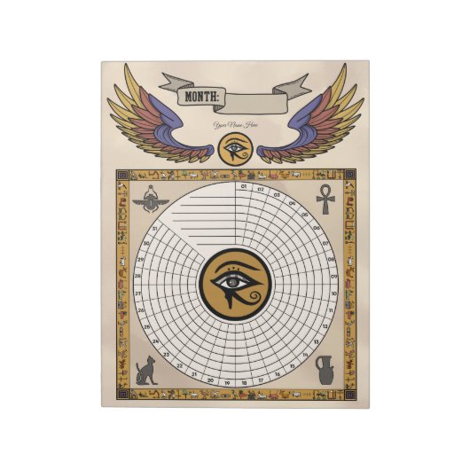 Eye of Horus Habit Tracker Custom Notitieblok (Gedraaid)