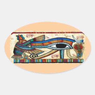EYE OF HORUS Mystiek Egyptisch Kunst Collectie Ovale Sticker