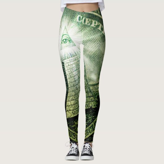 "Eye of Providence" Geldpiramide Leggings (Voorkant)