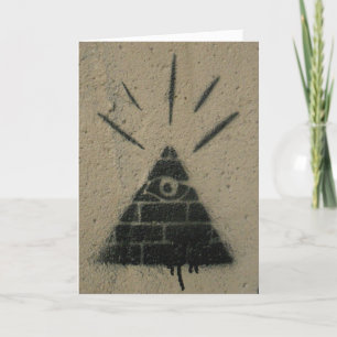 "Eye of Providence Graffiti" Congratulatory Card Kaart