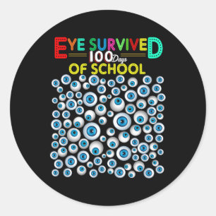 Eye overleefde 100 dagen van school leraar Kinder  Ronde Sticker