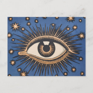 Eye Stars Moon Celestial Briefkaart