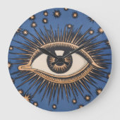 Eye Stars Moon Celestial Grote Klok (Voorkant)