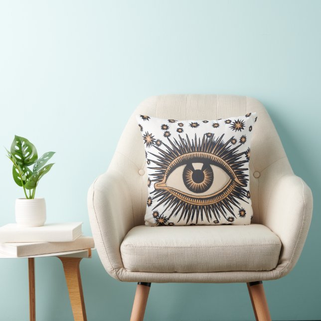 Eye Stars Moon Celestial Kussen (Stoel)