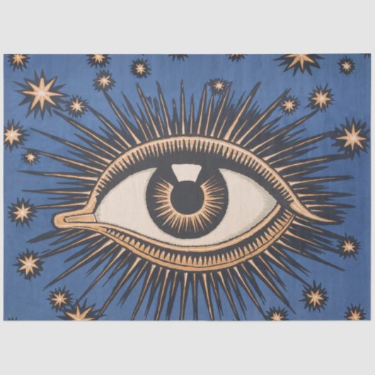 Eye Stars Moon Celestial Nouveau Tissuepapier (Voorkant)