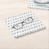 Eye Test Chart and Specs Fun Optician Vierkante Kartonnen Onderzetter (Schuin)