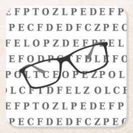 Eye Test Chart and Specs Fun Optician Vierkante Kartonnen Onderzetter