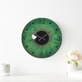 Eye Vert Iris Eyball Personnalisé Grande horloge r (Maison)