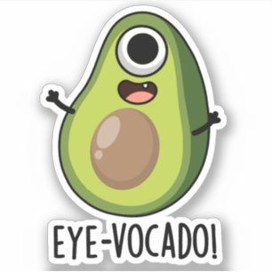 Eye-vocado grappige avocado woordspeling sticker