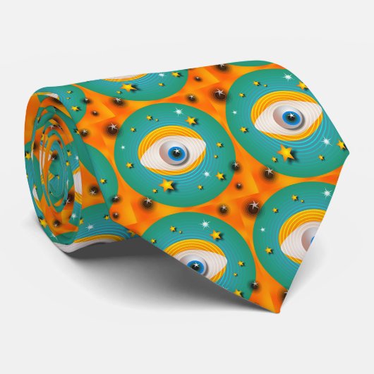 Eyeball Abstract Stropdas (Opgerold)