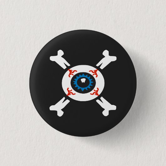 Eyeball-and-Crossbones Ronde Button 3,2 Cm (Voorkant)