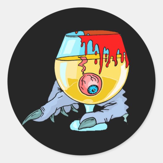 Eyeball Cocktail Ronde Sticker (Voorkant)