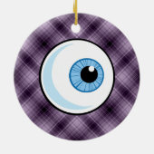 Eyeball; Paars Keramisch Ornament (Achterkant)