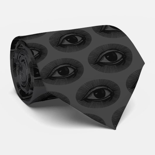 Eyeball Pattern | STROPDAS | Kool en zwart (Opgerold)
