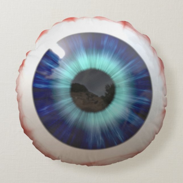 Eyeball Rond Kussen (Voorkant)