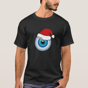 Eyeball Santa Hat-kerstontwerp T-shirt