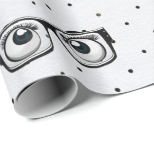 Eyebollen en glazen op poka Dots Wrapping Paper Cadeaupapier