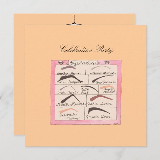Eyebros de célébrité - Invitations / RSVP (Devant / Derrière)